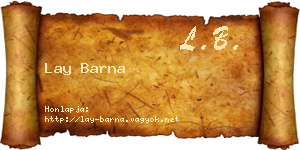 Lay Barna névjegykártya